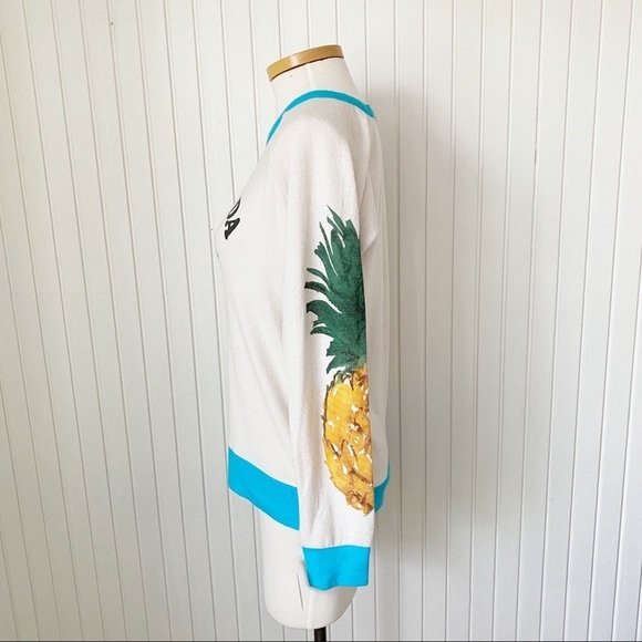 NWT Chaser Pina Colada Mama Pineapple Cream Beach Sweater Sweatshirt Size Medium - Picture 5 of 16